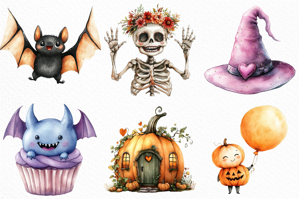 Cute Halloween Sublimation Clipart, an Illustration by Craft Nest (Photo 5 of 6)