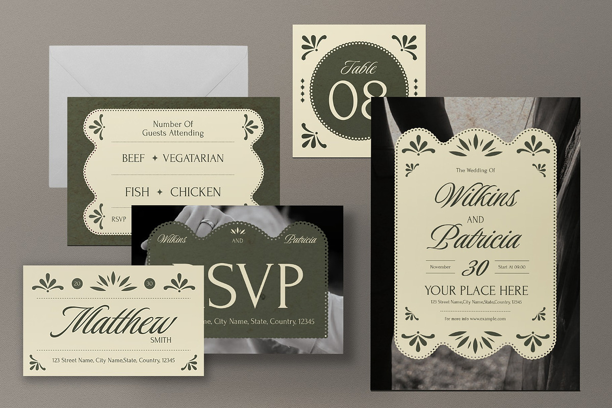 Wedding Invitation Set, an Invitation Template by graphicook (Photo 3 of 3)