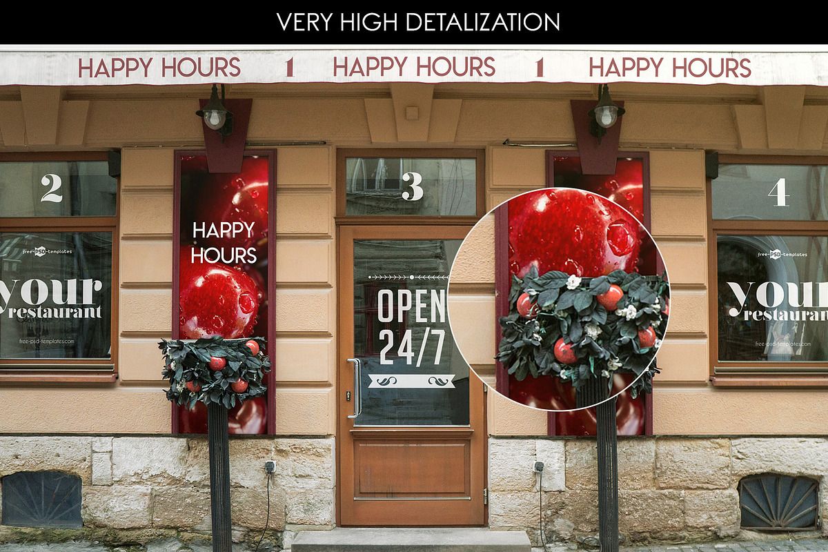 15 Facades and StoreFrontsV2 MockUps, an Advertising Mockup by Free-PSD-Templates (Photo 2 of 7)