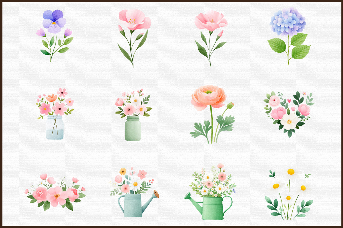 Romantic Summer Garden Watercolor Fl, an Illustration by Sublimation Artist (Photo 3 of 6)