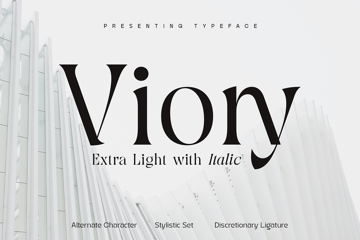 Viory - Extra Light with Italic, a Serif Font by Sign Studio (Photo 1 of 11)