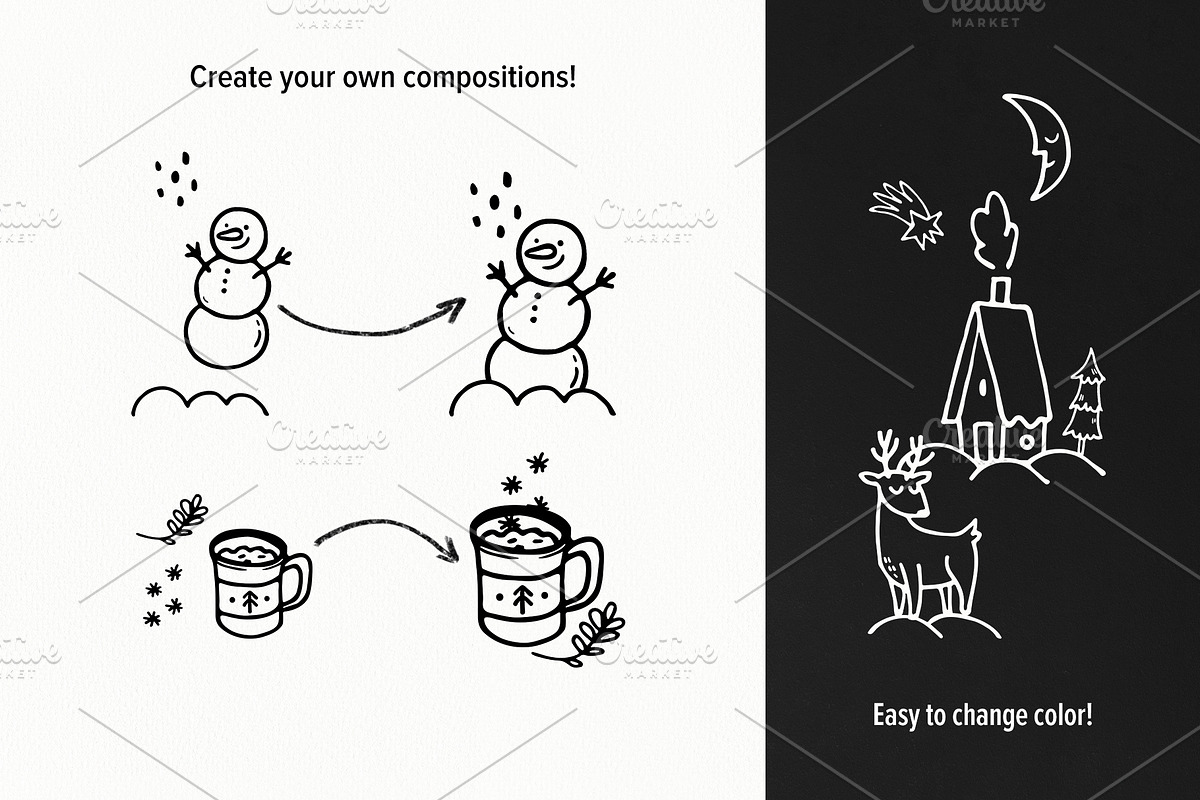 Winter Doodles set, an Object Illustration by Ekaterina Goncharova (Photo 6 of 7)