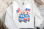 watercolor Truck 4th of july, an Illustration by DreamCafeArt (Thumbnail 5 of 5)