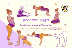 27 Prenatal Yoga Illustrations