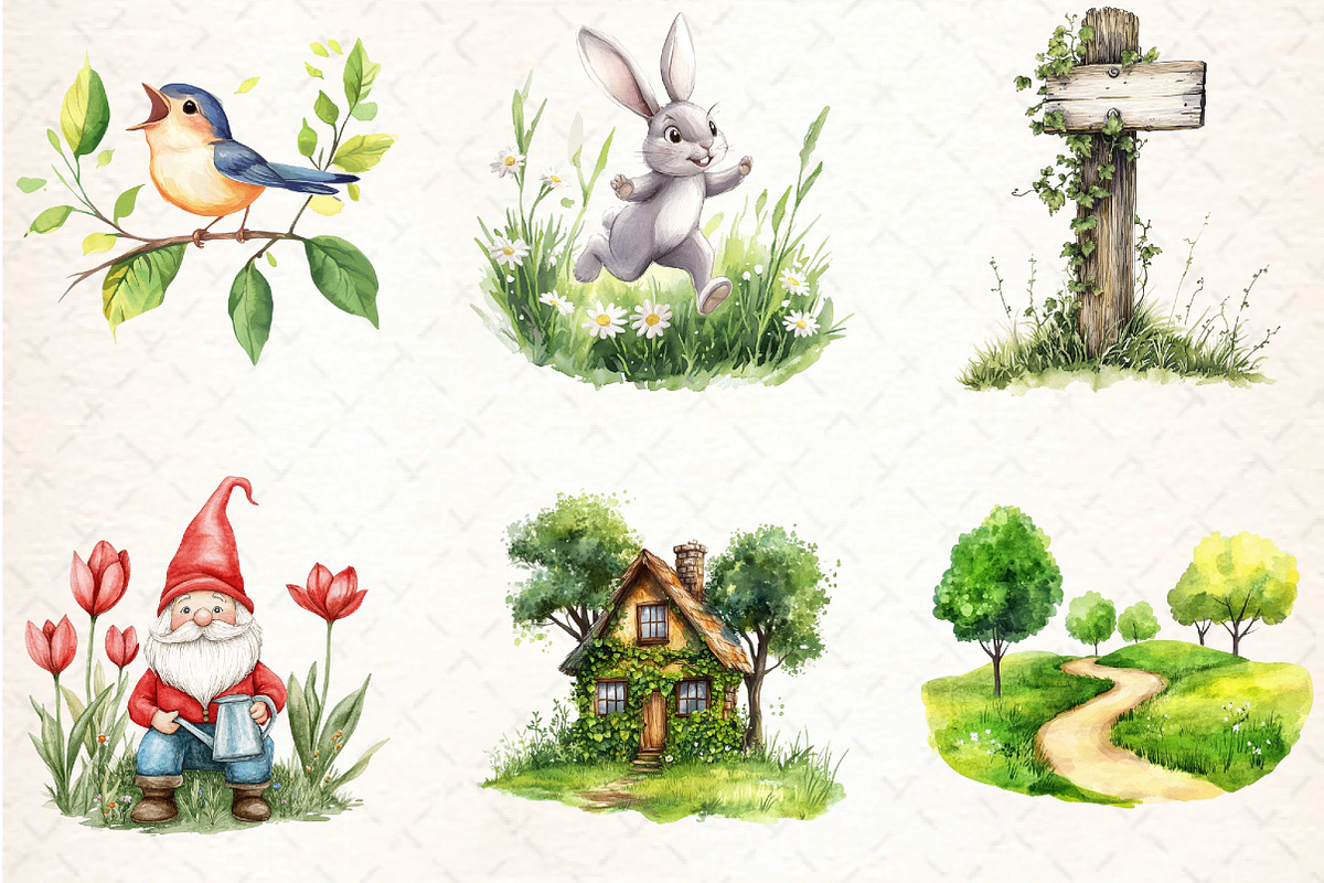 Green Spring Outdoor Clipart, an Illustration by DreamCafeArt (Photo 2 of 5)