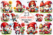 Ladybug gnomes clipart, an Illustration by RobertsArt (Thumbnail 1 of 7)
