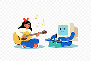 AI Music Creator and Human Artist, a Person Illustration by Partikusi Design (Thumbnail 3 of 3)