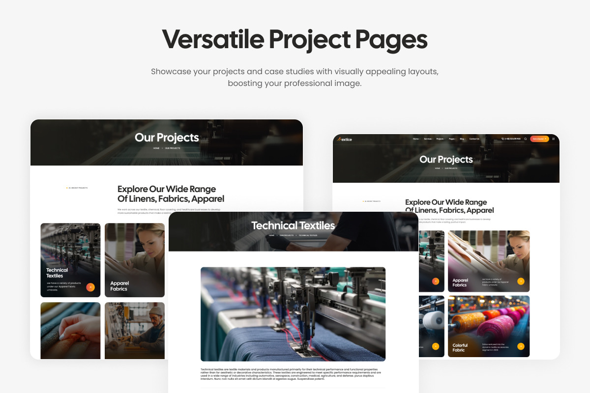 Extice - Textile Industry WordPress, a WordPress Template by Opal Wordpress Theme (Photo 5 of 8)