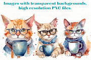 Cats with Coffee clipart x11, an Animal Illustration by Mermaids Cove (Thumbnail 3 of 9)