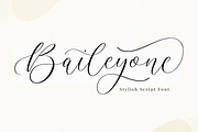 Baileyone - Stylish Script Font, a Script Font by Timurtype (Thumbnail 1 of 7)