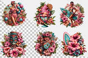Summer Hawaii Clipart Bundle., an Illustration by SVGArt (Thumbnail 2 of 9)