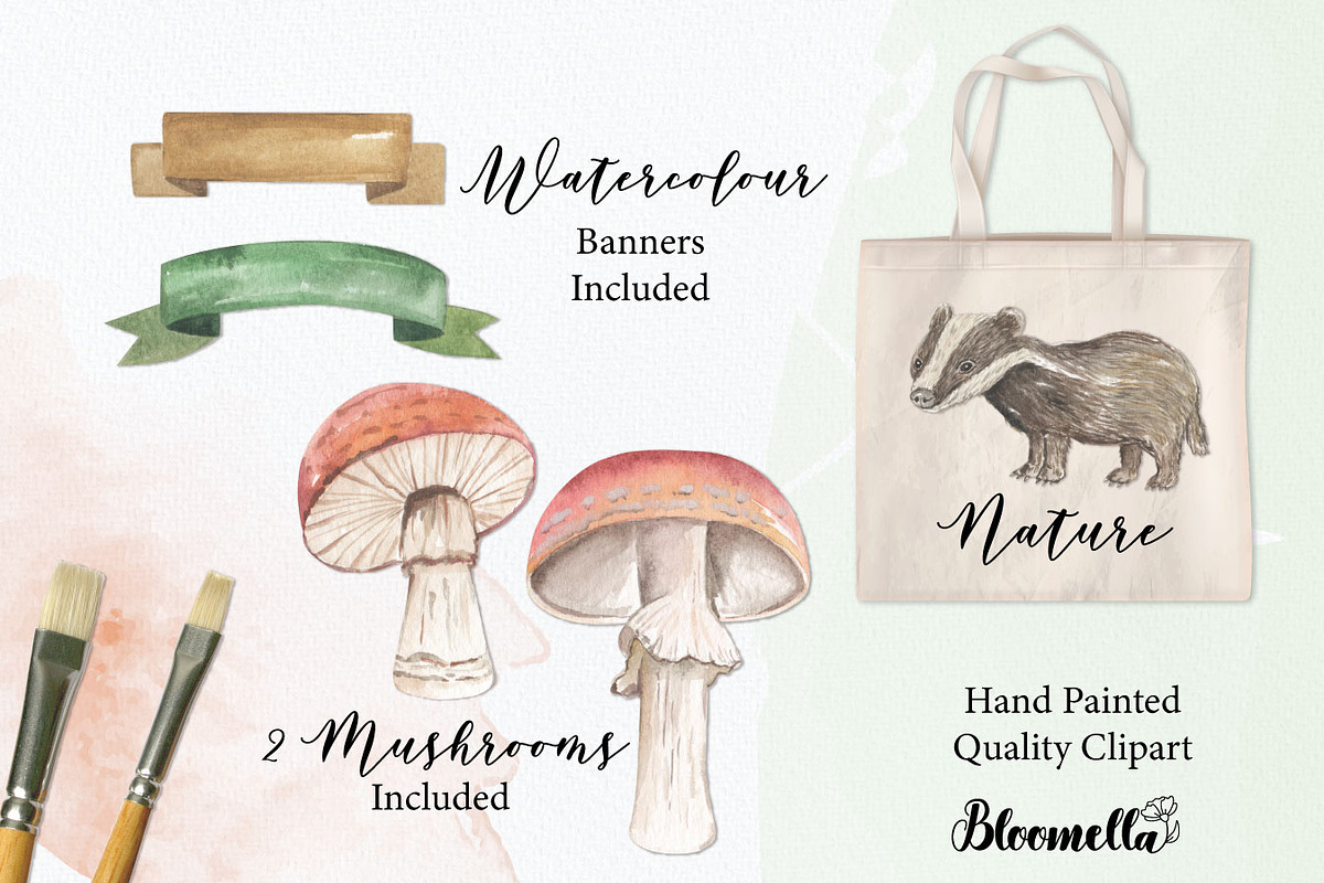 Watercolour Forest Deer Owl Foliage, an Animal Illustration by Bloomella (Photo 2 of 4)