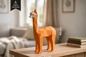Alpaca sculpture - 3d papercraft