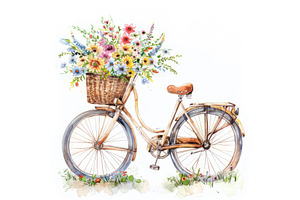 Watercolor vintage bicycle