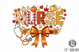 Preppy Nurse Fall PNG, an Illustration by Designking