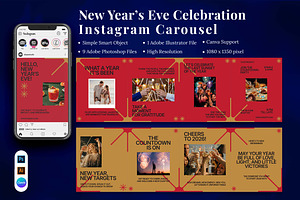 New Year’s Eve Celebration Instagram, a Social Media Template by Attype