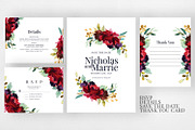 Wedding Invitation Suite - Burgundy, an Invitation Template by Azka Creative (Thumbnail 3 of 5)