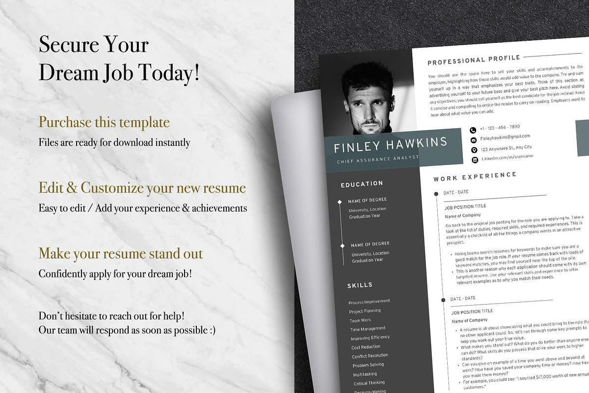 Modern Clean Resume Template | Canva, a Resume Template by Lux Resume (Photo 9 of 9)