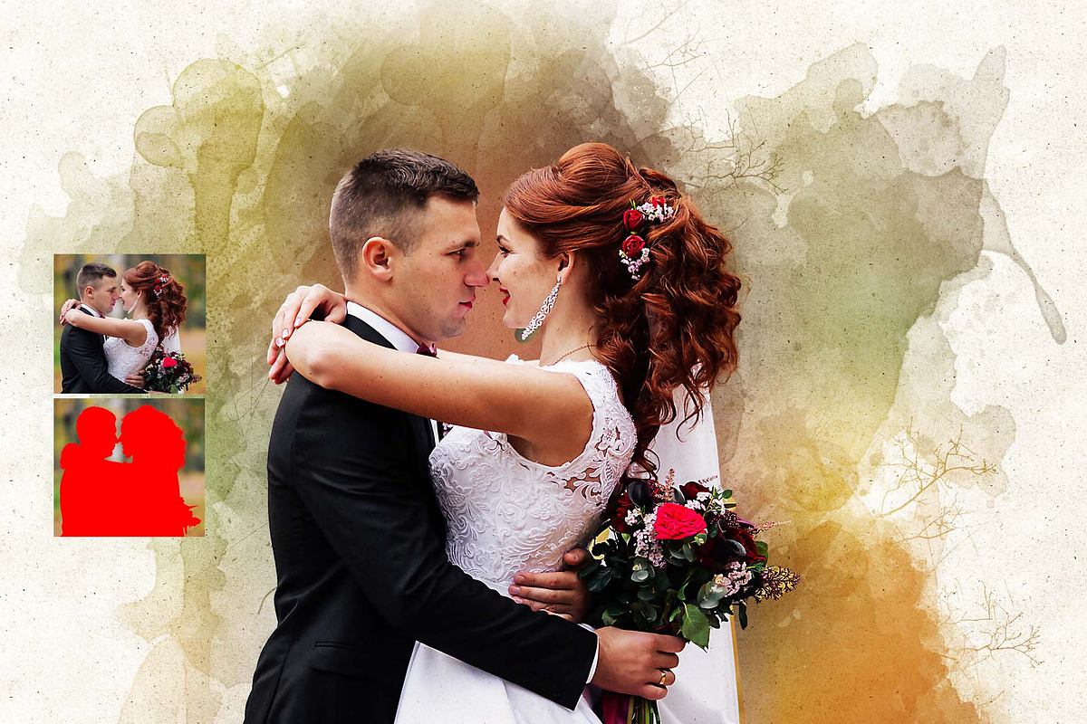 Couples Watercolor Painting, an Action Add-On by MRI STUDIO (Photo 7 of 13)