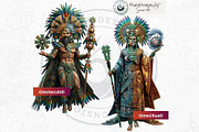 Aztec Deities Cliparts, a Person Illustration by ThatsDesignArt (Thumbnail 12 of 15)