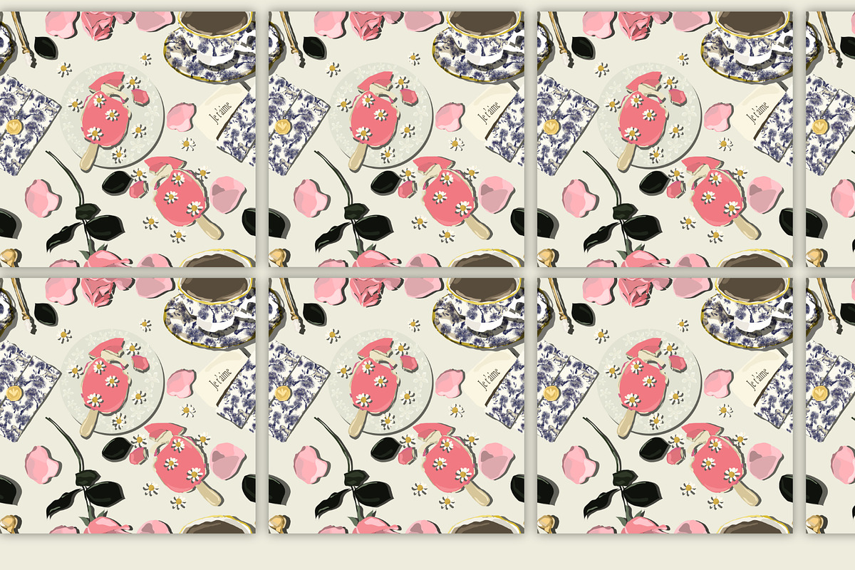 Food drink sweet modern table, a Pattern Graphic by Cotton Melon pattern Shop (Photo 6 of 6)