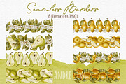 Watercolor Pears Clipart/Pattern, an Illustration by Andre_Eva (Thumbnail 9 of 10)