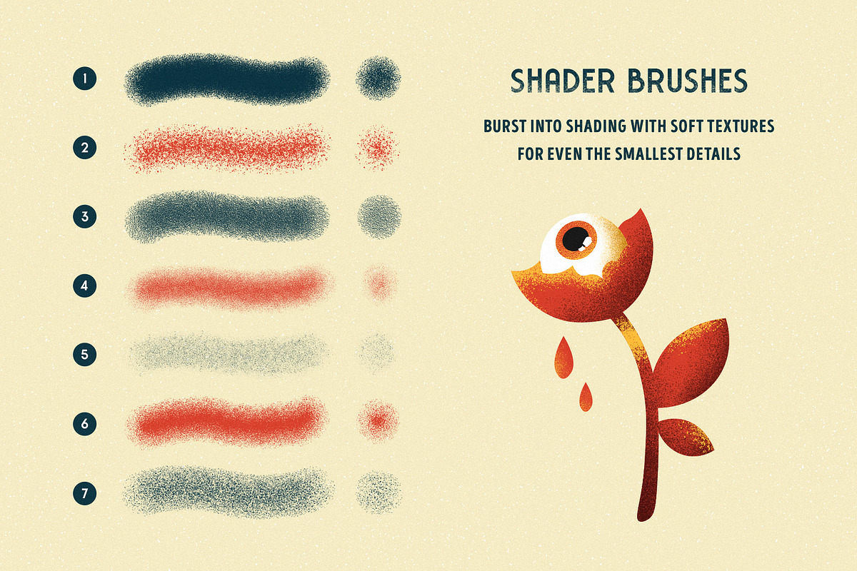 Shader Brushes for Procreate, a Brush Add-On by pixelbuddha.net (Photo 3 of 11)