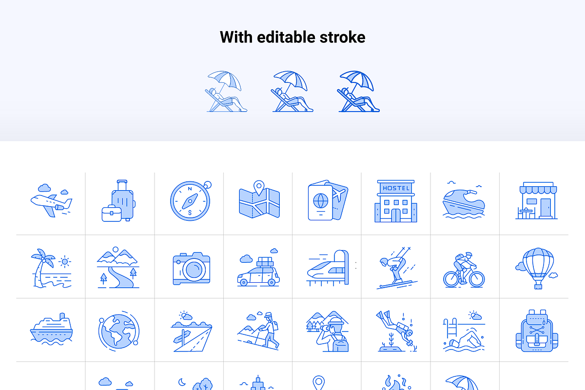Travel duotone icon pack, a Duotone Icon by Ragul Creates (Photo 3 of 3)