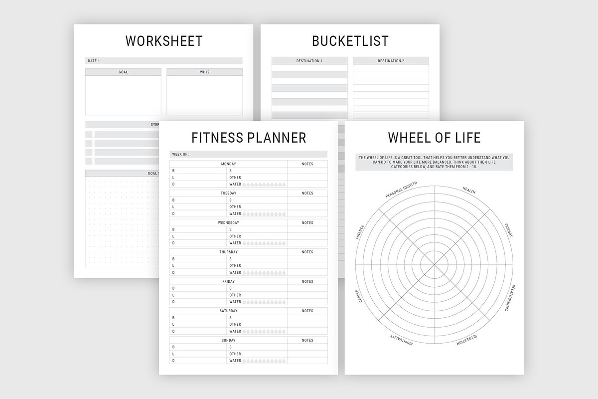 Life Self Help Planners InDesign, a Stationery Template by MNT-Creator (Photo 3 of 10)