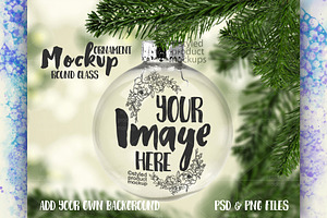 Clear Glass Ornament Mockup