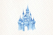 Blue Fairytale Castle Clipart, an Illustration by Watercolor design (Thumbnail 6 of 11)