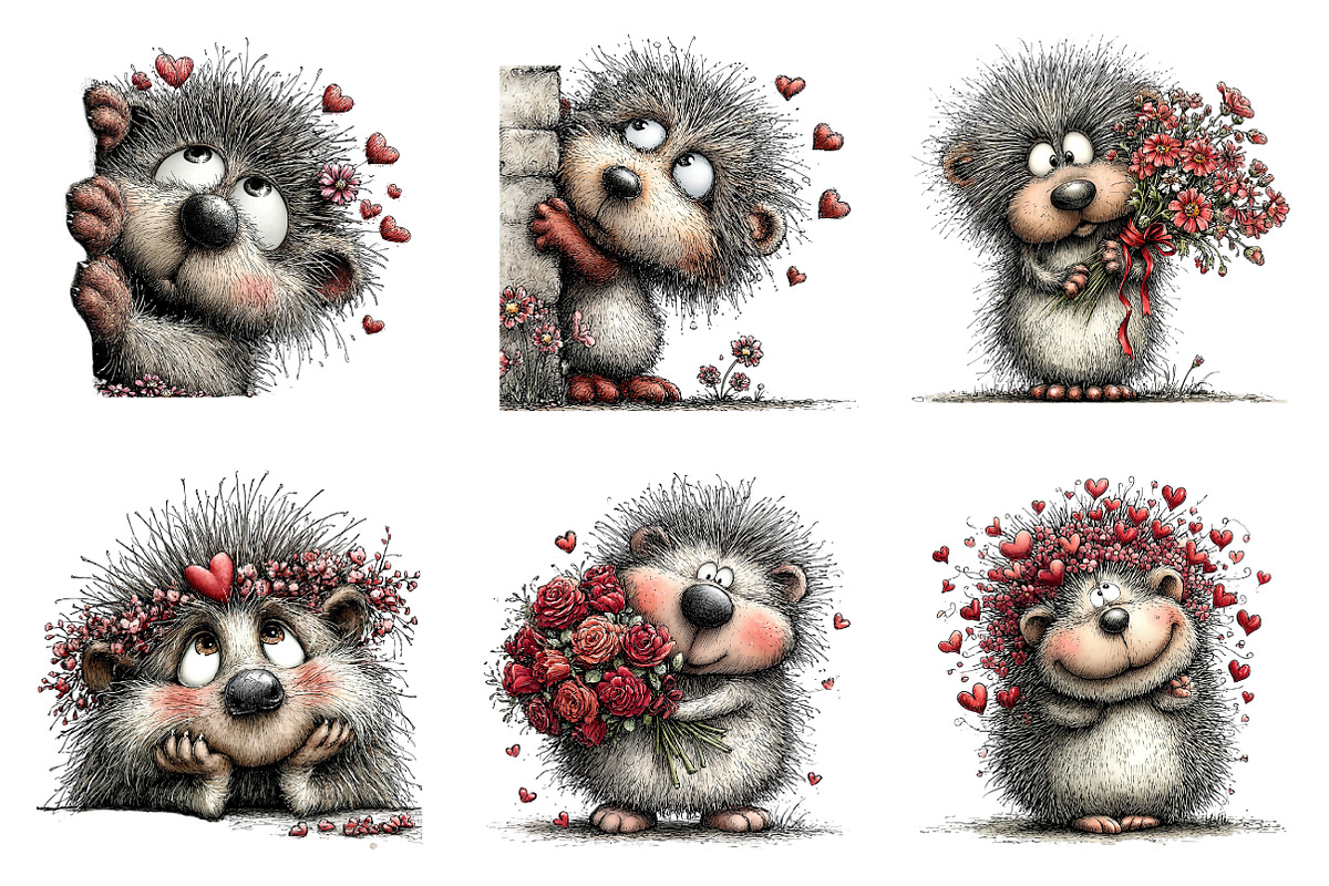 Whimsical Valentine Boy Clipart, an Illustration by SinaCreation (Photo 3 of 11)