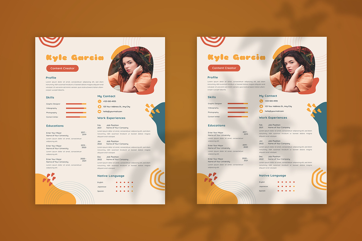 Cute Organic - Resume Template, a Resume Template by StreaksideStd (Photo 2 of 2)