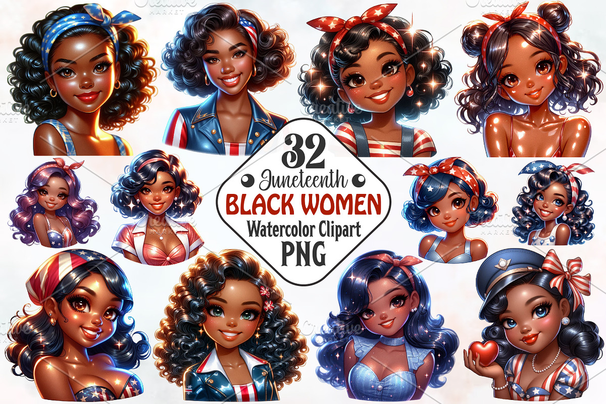 Juneteenth Black Women Sublimation, an Illustration by RobertsArt (Photo 1 of 7)