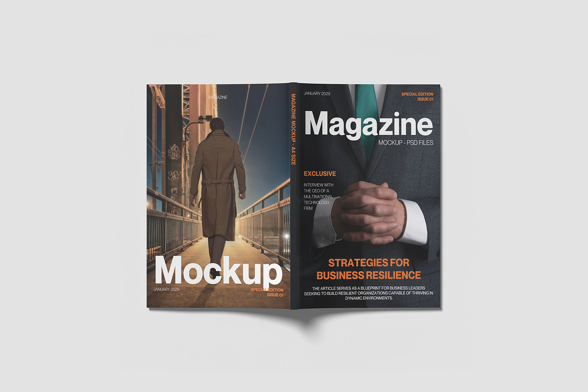 A4 Magazine Mockup Kit, a Books & Magazine Mockup by graphiccrew (Photo 9 of 16)