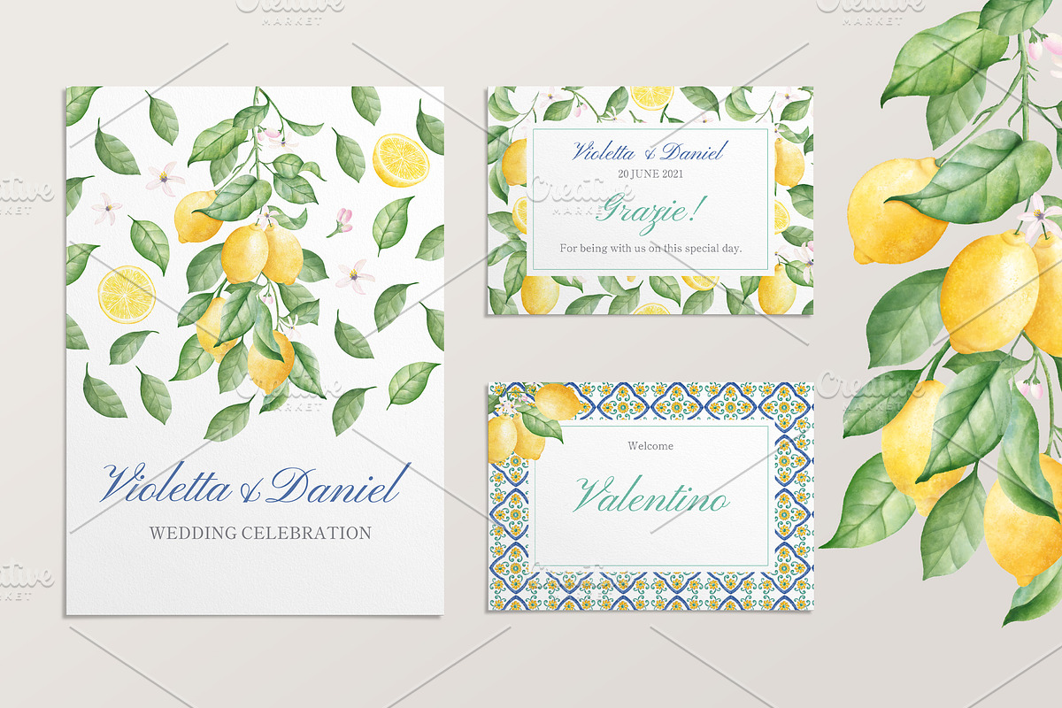 Lemons Wedding Suite, an Invitation Template by Corina Moscu (Photo 4 of 5)