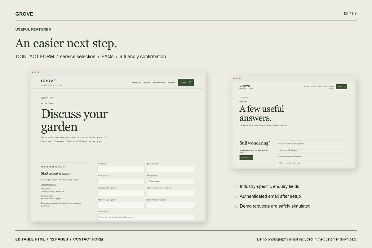 GROVE Landscaping HTML Template, a HTML Template by Darweish Designs (Photo 6 of 7)