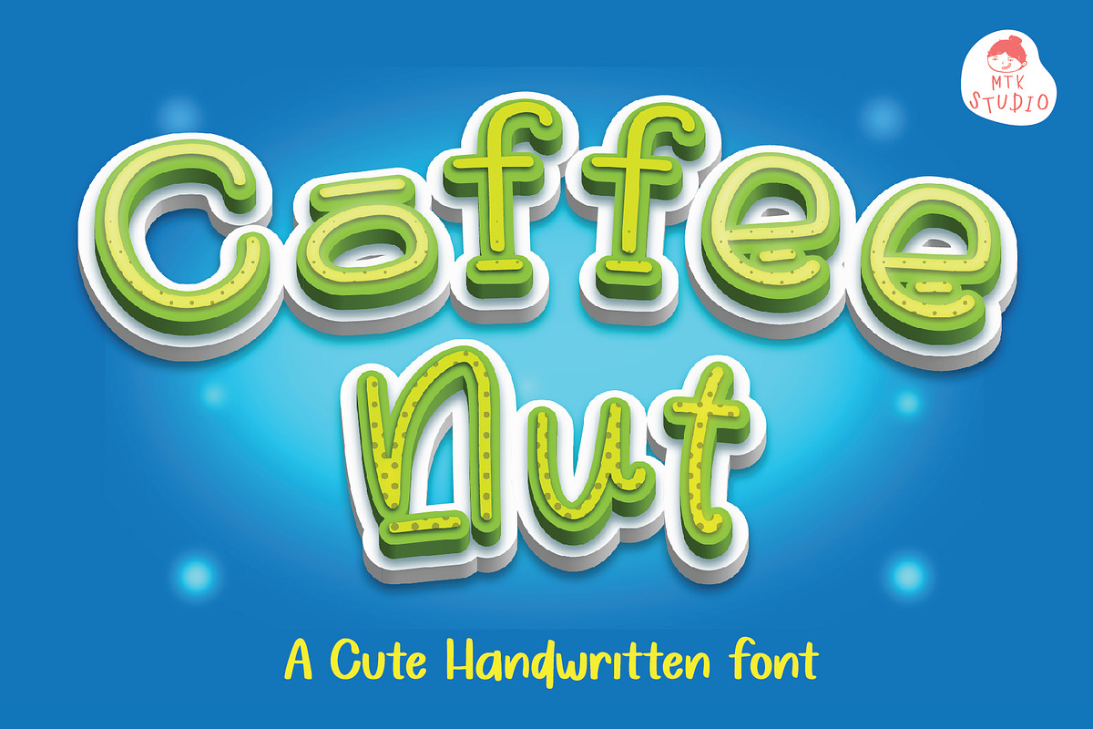 CoffeeNut A Cute Handwriting Font, a Handwritten Font by MTK Studio (Photo 1 of 6)