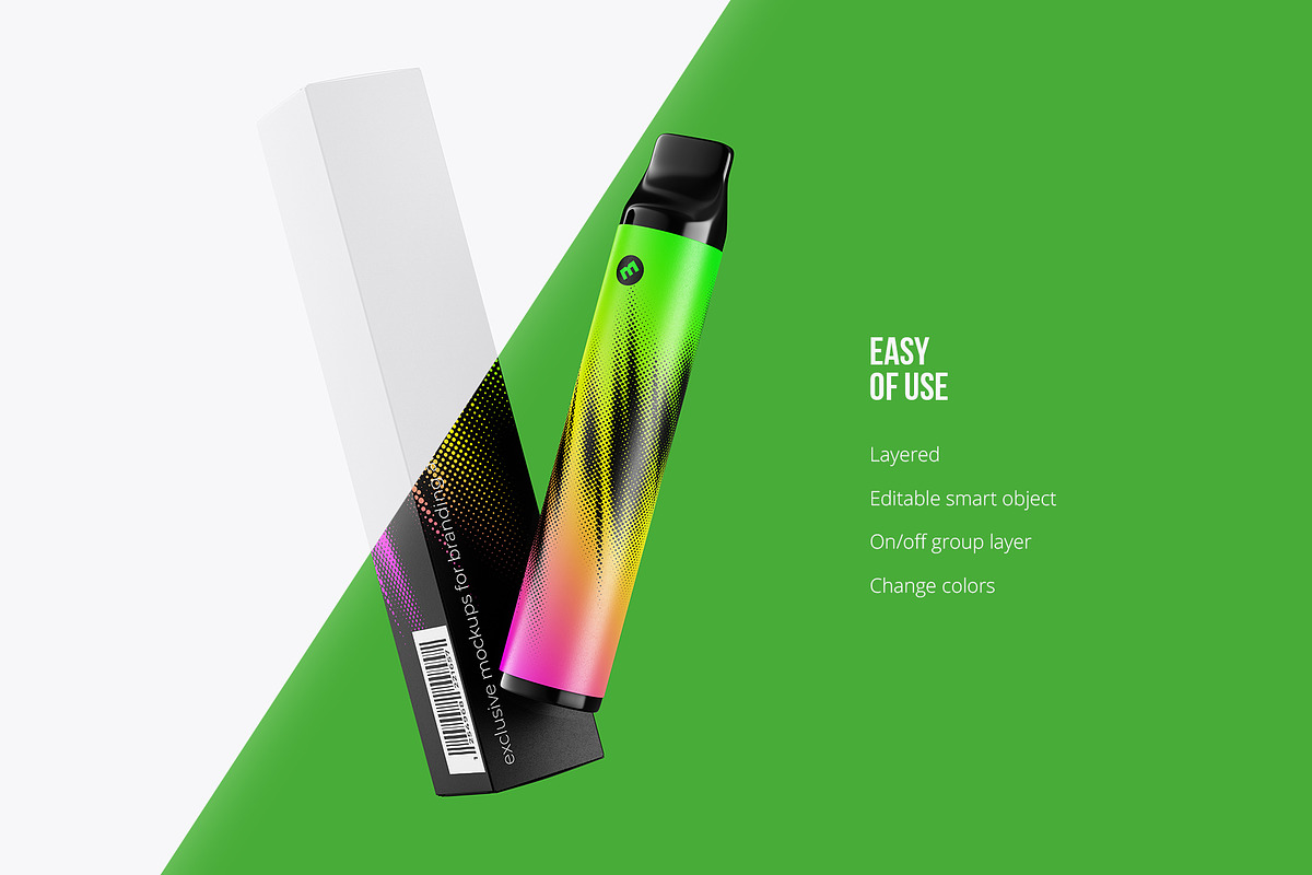 Vape E-liquid Device Mockup, a Packaging Mockup by easymock (Photo 3 of 10)