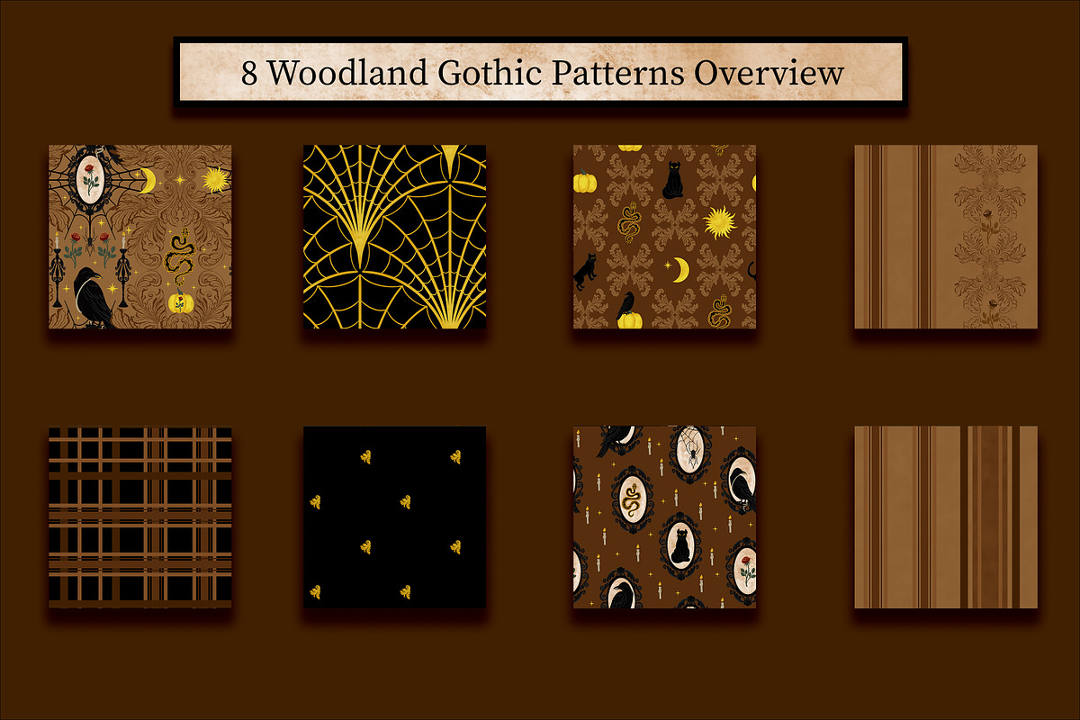 Victorian Gothic Halloween Patterns, a Pattern Graphic by Oksana Dovhopol Art (Photo 5 of 7)