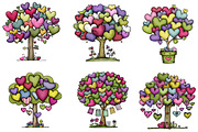Whimsical Valentines Day Heart Tree, an Illustration by CreationArt (Thumbnail 4 of 7)