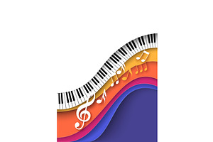 Piano Keyboard And Note Music