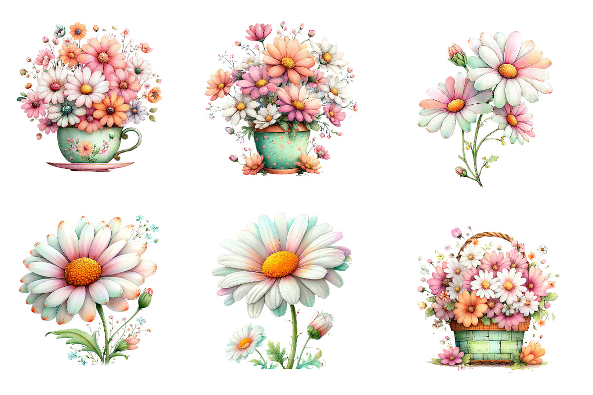 Whimsical daisy flower Clipart Bun, an Illustration by Designworld (Photo 4 of 6)