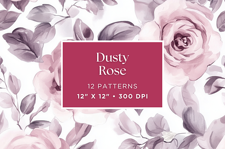 Dusty Rose Seamless Patterns