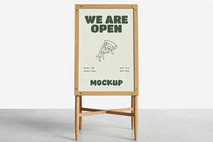 Wooden Restaurant Menu Board Mockup, an Advertising Mockup by graphypix