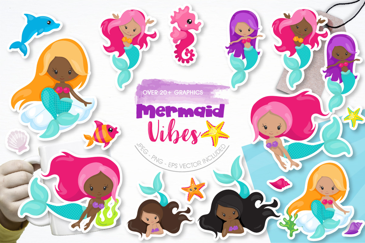 Mermaid Vibes, an Illustration by PrettyBundles (Photo 2 of 5)