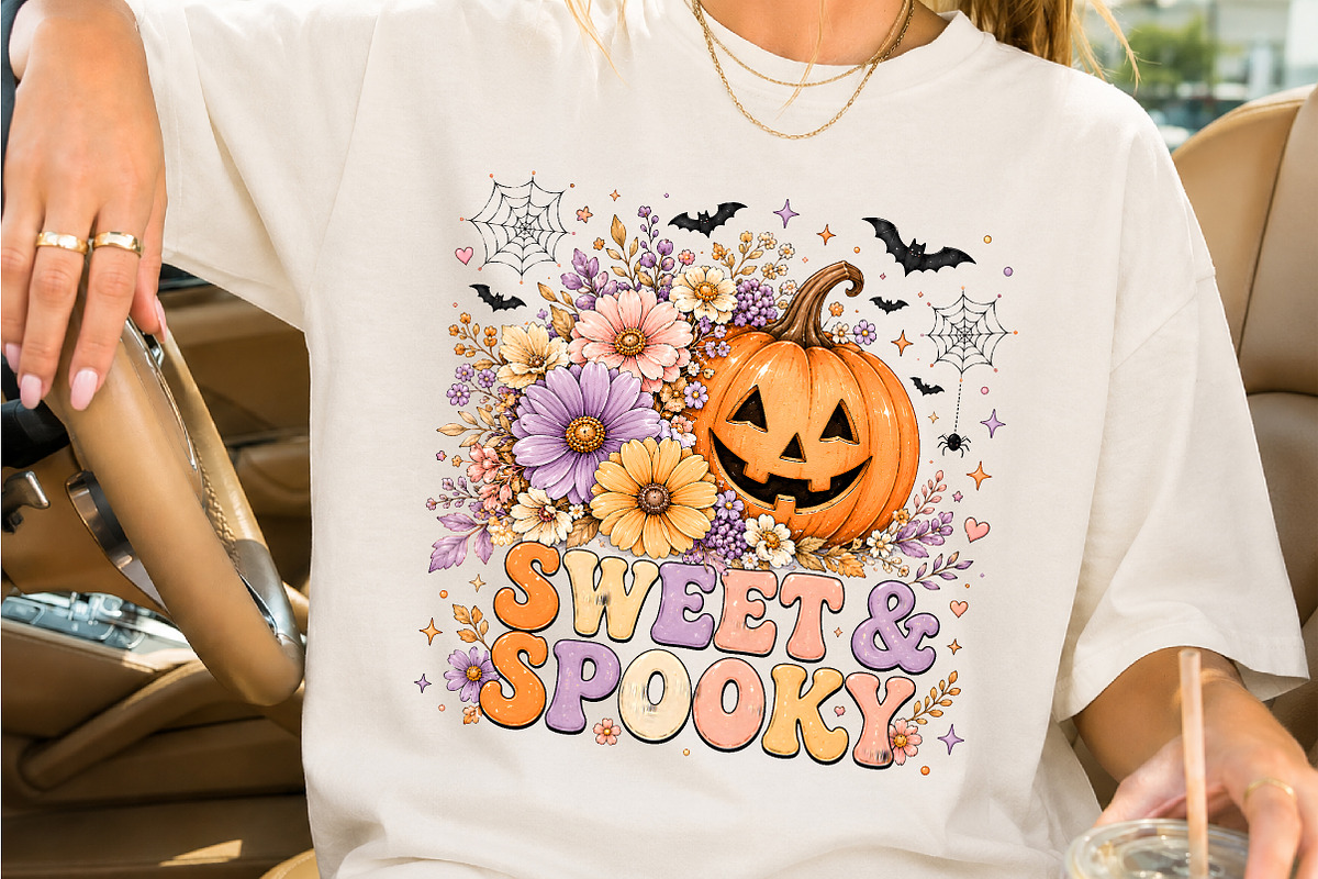 Floral Pumpkin Halloween PNG, a Seasonal Illustration by Creative Art (Photo 2 of 3)
