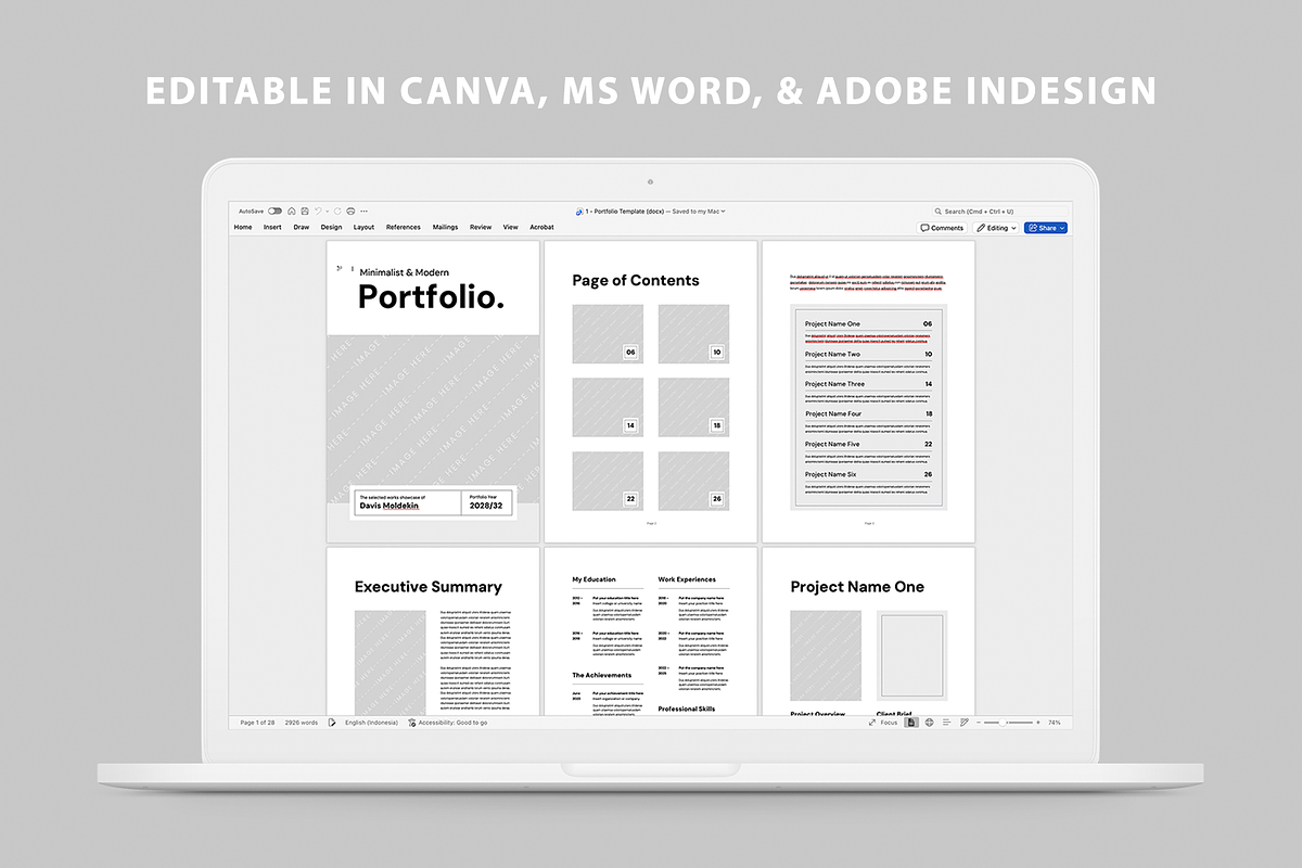 Portfolio | Canva, MS Word, InDesign, a Brochure Template by Leaflove (Photo 10 of 10)