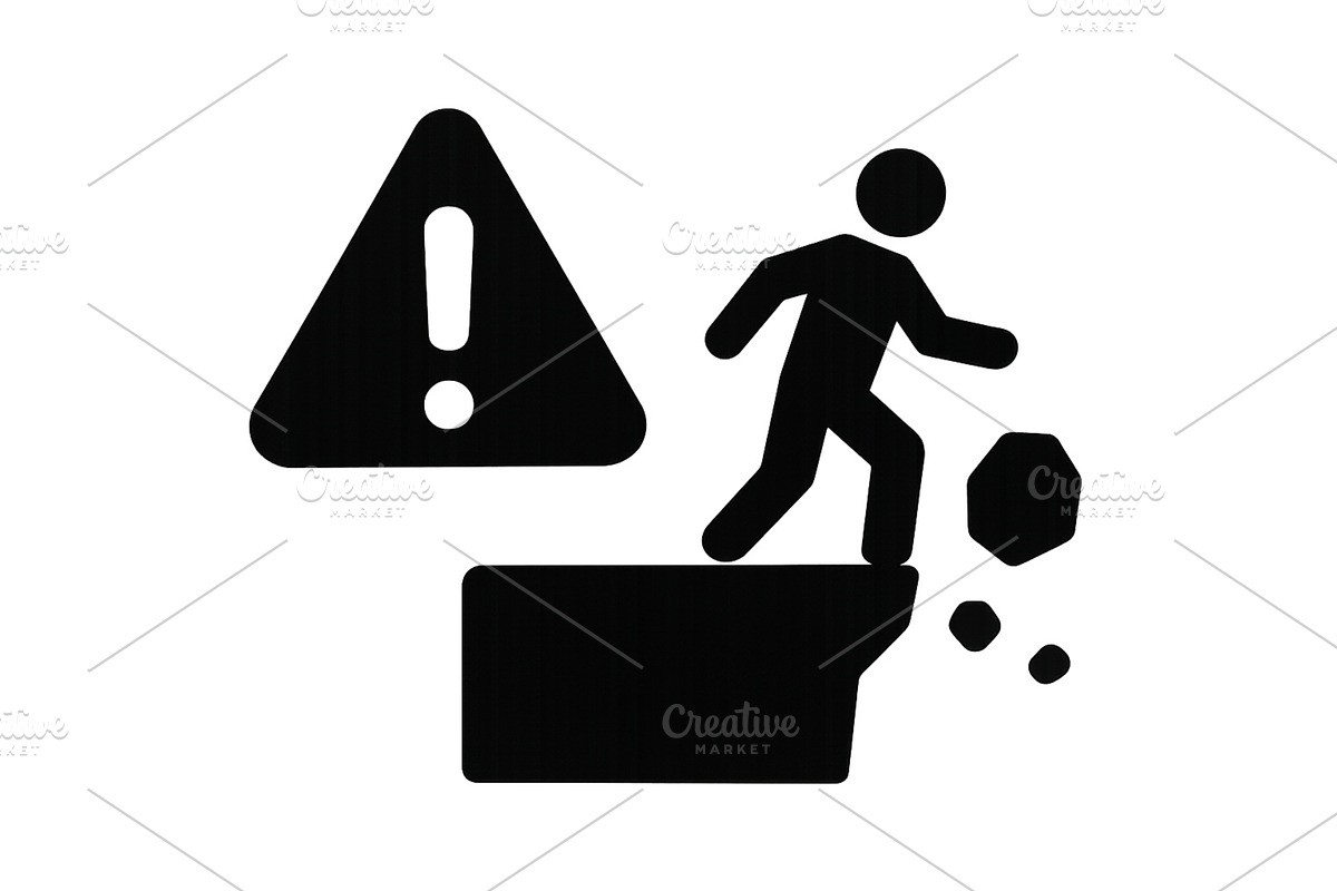 Warning sign illustrating a person, an Object Illustration by ZinetroN