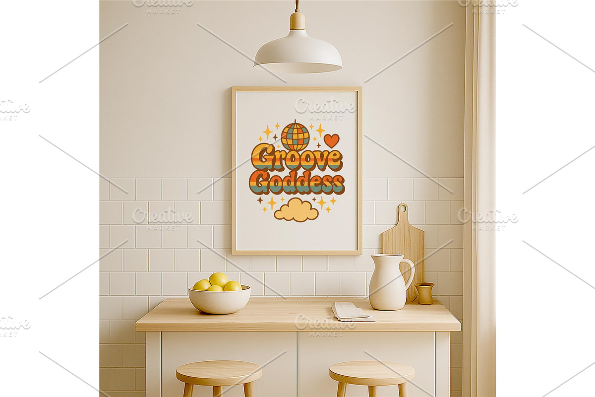 Groove Goddess Retro Wall Art 70s, a Background Graphic by LaseredNinja (Photo 5 of 7)